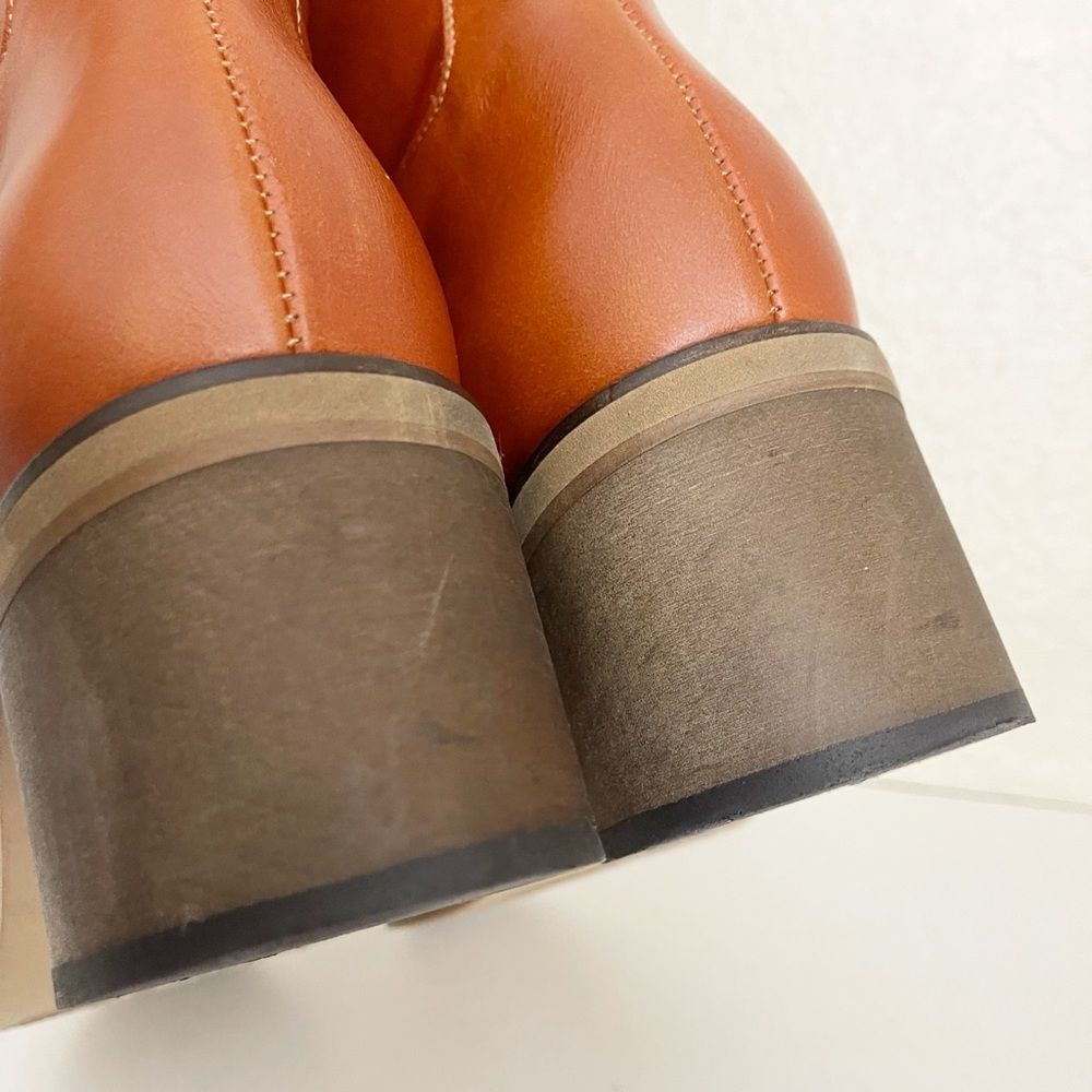 Free People Tabby Ankle Boots in a Tuscan Tan Artisan leather and chunky heel - Picture 7 of 12
